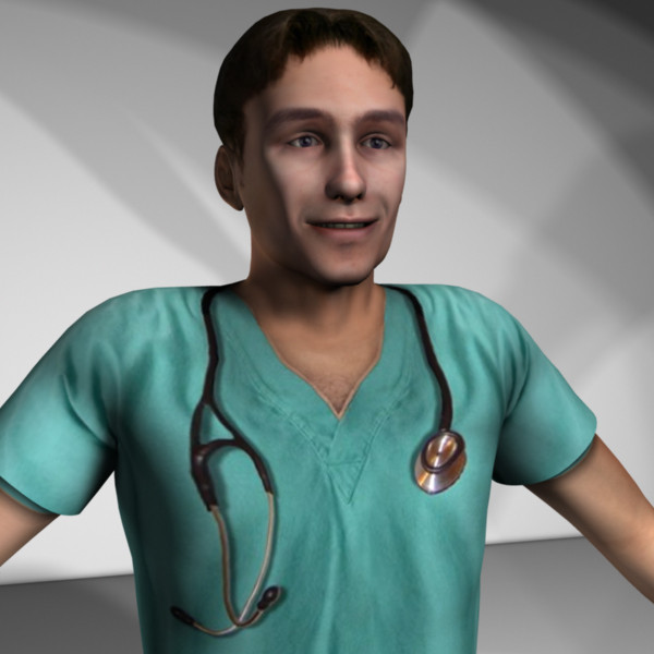 3d male characters model - Medical Personnel Collection Rigged - Men #1 by MasonMotion